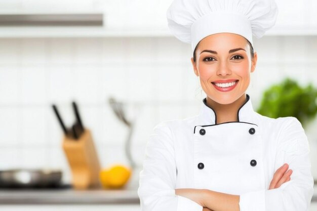 Улыбчивый повар в современной кухне